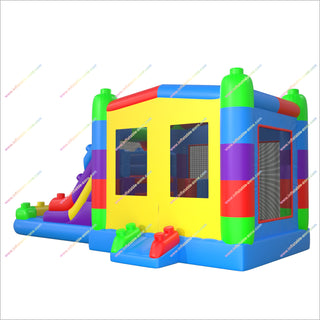 Inflatable Building Blocks Bounce House With Pool And Slide Inflatable Castle Water Slide And Jumper Combo