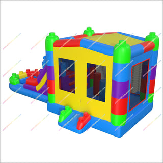 Inflatable Building Blocks Bounce House With Pool And Slide Inflatable Castle Water Slide And Jumper Combo