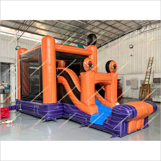 Jack O Lantern Bounce House Blow Up Halloween Castle Pumpkin Jump House Slide Combo Inflatables