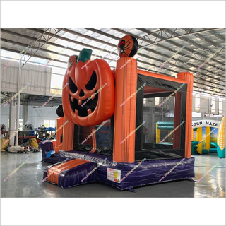 Jack O Lantern Bounce House Blow Up Halloween Castle Pumpkin Jump House Slide Combo Inflatables
