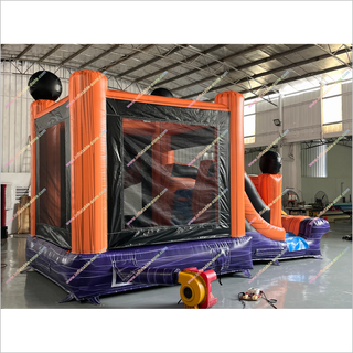 Jack O Lantern Bounce House Blow Up Halloween Castle Pumpkin Jump House Slide Combo Inflatables