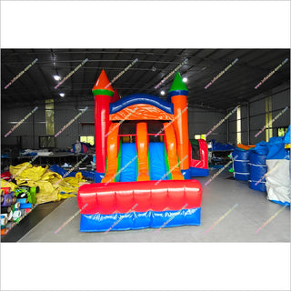 Classic Combo Bounce House With Slide Giant Inflatable Rainbow Jumping Castle Slide For Sale