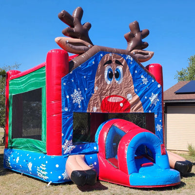 Reindeer Backyard Bounce House Fun Inflatable Little Bouncy Castle Jumpers For Parties