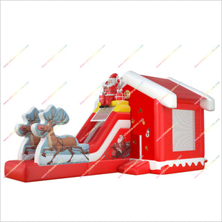 Inflatable Santas Bounce Houses With Slides For Rent Christmas Reindeer Cheap Inflatable Bouncy Castle Jump Slide Combo