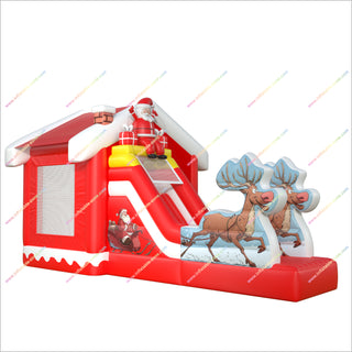 Inflatable Santas Bounce Houses With Slides For Rent Christmas Reindeer Cheap Inflatable Bouncy Castle Jump Slide Combo