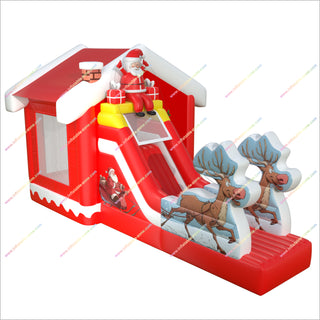 Inflatable Santas Bounce Houses With Slides For Rent Christmas Reindeer Cheap Inflatable Bouncy Castle Jump Slide Combo