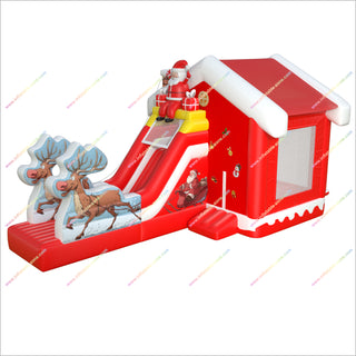 Inflatable Santas Bounce Houses With Slides For Rent Christmas Reindeer Cheap Inflatable Bouncy Castle Jump Slide Combo