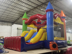Colorful Bouncing Bouncy Jumping Castle Combo Bounce House Inflatable Bouncer With Slide