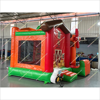 Farm Party Theme Bouncy Castle And Inflatable Slide Combo Commercial Indoor Play Equipment Bounce House And Slides For Sale