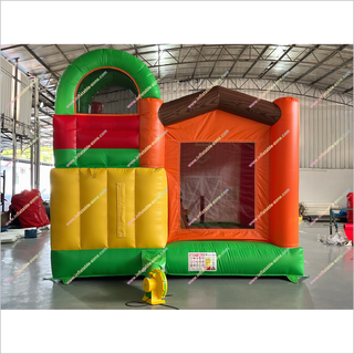 Farm Party Theme Bouncy Castle And Inflatable Slide Combo Commercial Indoor Play Equipment Bounce House And Slides For Sale