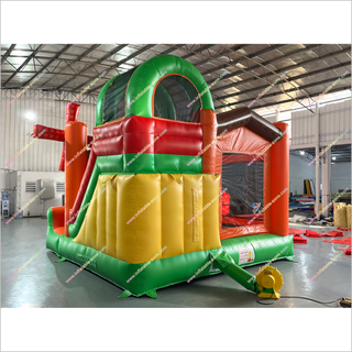 Farm Party Theme Bouncy Castle And Inflatable Slide Combo Commercial Indoor Play Equipment Bounce House And Slides For Sale