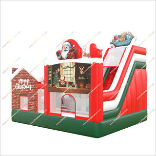 Merry Christmas Combo Bouncy Castle Inflatable Slide Sunny And Fun Bounce House Blow Up Slide For Rent