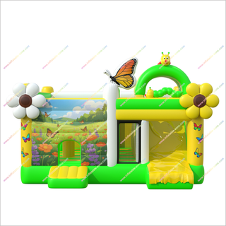 Butterfly-Themed Inflatable Bounce House And Slide Combo Garden Decorations Bouncy Castle With Slide For Adults