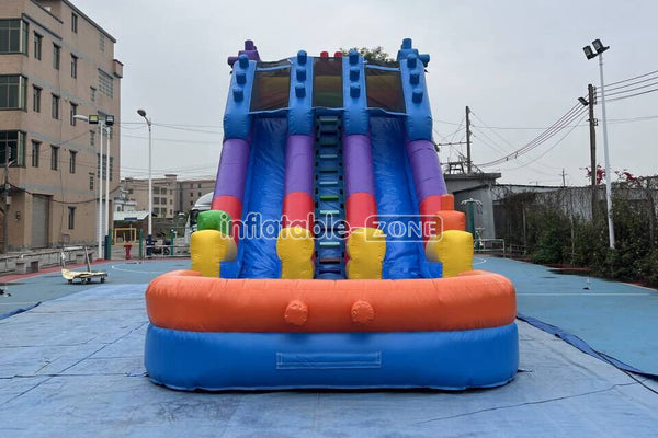 Commercial Building Block Giant Inflatable Water Slide With Inflatable Pool Playground Party For Kids And Adults