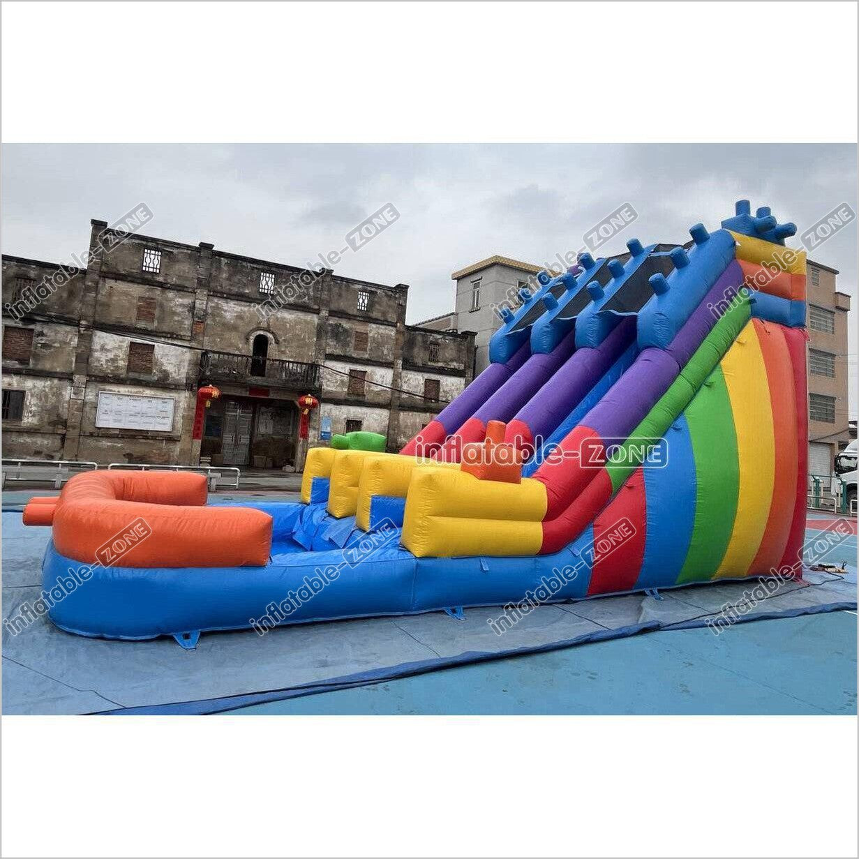 Commercial Building Block Giant Inflatable Water Slide With Inflatable ...