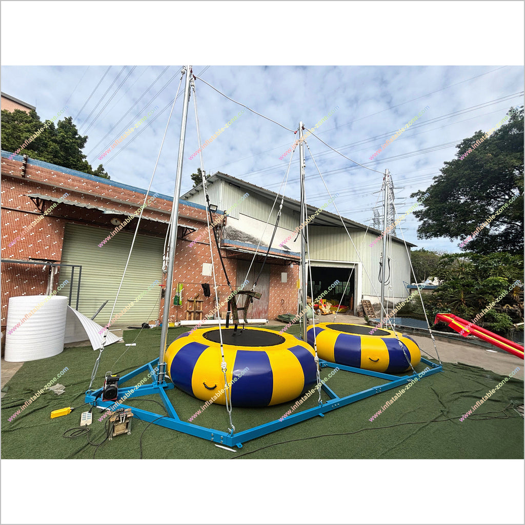 Commercial Inflatable Trampoline With Bungee Jump Equipment Fun Outdoo