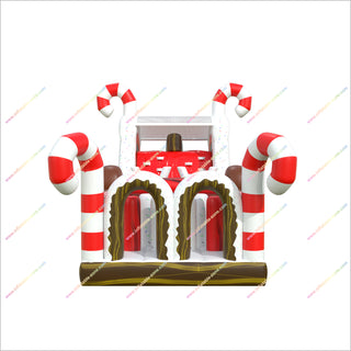Buy Inflatable Assault Course Christmas Gingerbread Man Candy Cane Outdoor Obstacle Course For Backyard