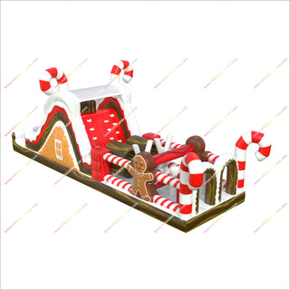 Buy Inflatable Assault Course Christmas Gingerbread Man Candy Cane Outdoor Obstacle Course For Backyard