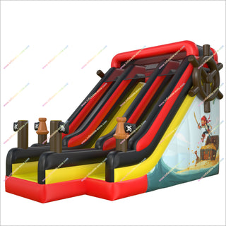 Buy Inflatable Slide Dual Climbing Lanes Giant Inflatable Pirate Ship Dry Slides For Rent Near Me