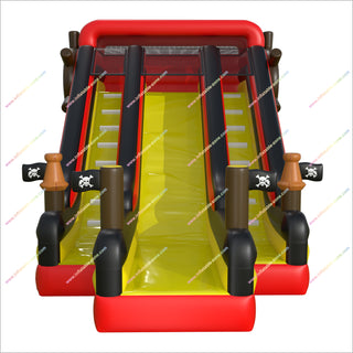 Buy Inflatable Slide Dual Climbing Lanes Giant Inflatable Pirate Ship Dry Slides For Rent Near Me