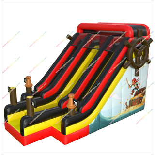 Buy Inflatable Slide Dual Climbing Lanes Giant Inflatable Pirate Ship Dry Slides For Rent Near Me