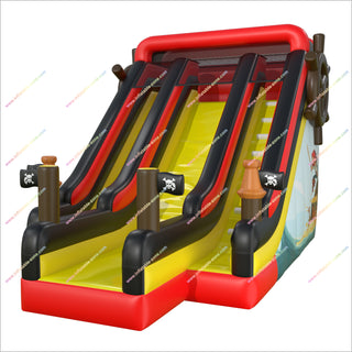 Buy Inflatable Slide Dual Climbing Lanes Giant Inflatable Pirate Ship Dry Slides For Rent Near Me