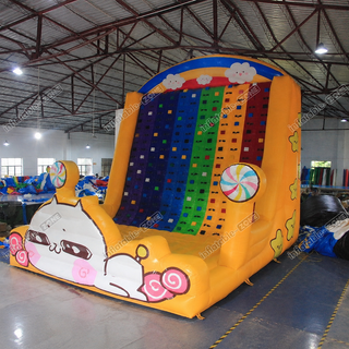 Scale to new heights of fun with our Cartoon Inflatable Water Slide Climbing Wall! This customized blow-up climbing wall adds excitement to any water play adventure. Perfect for backyard parties or events, it promises safe and thrilling entertainment for all ages. Watch as climbers conquer the wall and slide into aquatic bliss on this inflatable favorite!