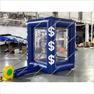 Cash Cube Inflatable Money Blowing Booth Inflatable Money Grab Machine Cash Cube For Sale