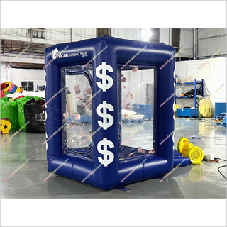 Cash Cube Inflatable Money Blowing Booth Inflatable Money Grab Machine Cash Cube For Sale