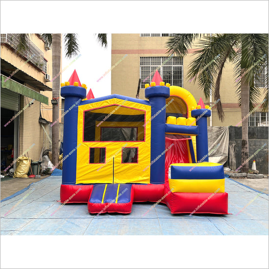 Red Blue And Yellow Jumping Playground Inflatable Slide Rent Mega Comb