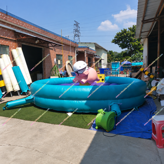 Add a twist to your event with the Challenge Electric Mechanical Pig! This inflatable bull riding bouncer features a fun pig design, perfect for competitive play and laughs. Great for parties, rentals, or amusement parks—safe, durable, and available for sale. Bring home this unique inflatable rodeo pig today!