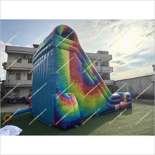 Tie-Dye Theme Cheap Inflatable Water Slide Outdoor Fun Near Me Double Blow Up Water Slide