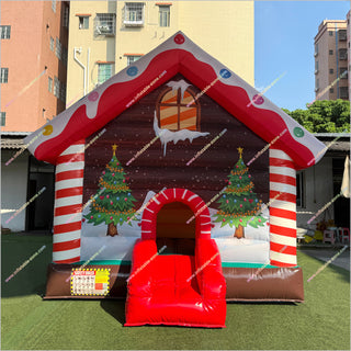 Christmas Tree Theme Inflatable Castle Playhouse Inflatable Bouncer Home Party Christmas Bounce House For Sale