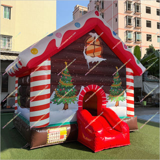 Christmas Tree Theme Inflatable Castle Playhouse Inflatable Bouncer Home Party Christmas Bounce House For Sale