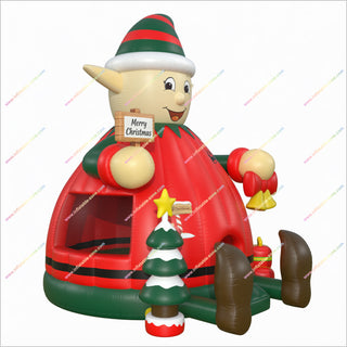 Christmas Elf Inflatable Bounce House Best Outdoor Advertising Bouncy Castle Event Decoration For Merry Christmas