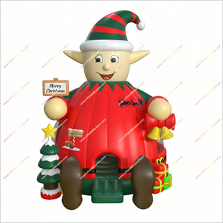 Christmas Elf Inflatable Bounce House Best Outdoor Advertising Bouncy Castle Event Decoration For Merry Christmas