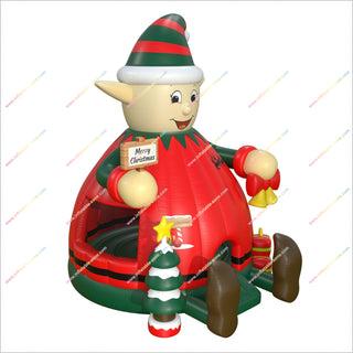 Christmas Elf Inflatable Bounce House Best Outdoor Advertising Bouncy Castle Event Decoration For Merry Christmas