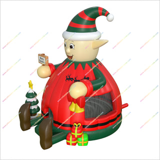 Christmas Elf Inflatable Bounce House Best Outdoor Advertising Bouncy Castle Event Decoration For Merry Christmas
