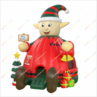 Christmas Elf Inflatable Bounce House Best Outdoor Advertising Bouncy Castle Event Decoration For Merry Christmas