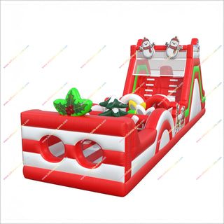 Christmas Inflatable Obstacle Course Adventure Park Playground Inflatable Snowmen Outdoor Assault Course Equipment