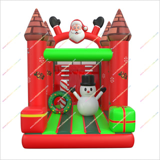 Christmas Themed Obstacle Course Inflatable Bouncer Slide Inflatable Moonwalk Bounce House Obstacle Course For Sale