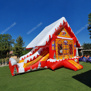 Get into the holiday spirit with our Christmas Bouncer Combo! Featuring a jumping bouncy castle and slide, this inflatable bounce house offers endless fun for kids. Create a festive atmosphere at your party or event with this exciting addition!