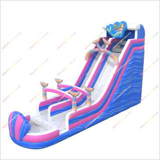 Colorful Mermaid Themed Inflatable Water Slide Inground Pool Big Backyard Playground Commercial Water Slide For Adults