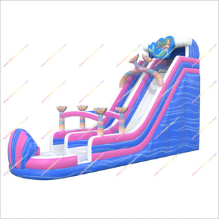 Colorful Mermaid Themed Inflatable Water Slide Inground Pool Big Backyard Playground Commercial Water Slide For Adults