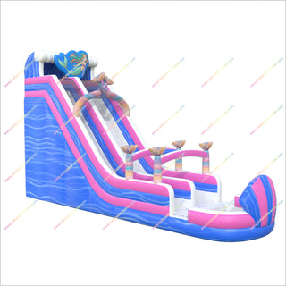 Colorful Mermaid Themed Inflatable Water Slide Inground Pool Big Backyard Playground Commercial Water Slide For Adults