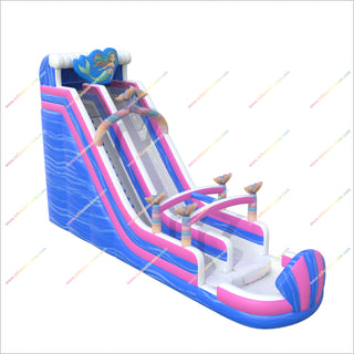 Colorful Mermaid Themed Inflatable Water Slide Inground Pool Big Backyard Playground Commercial Water Slide For Adults