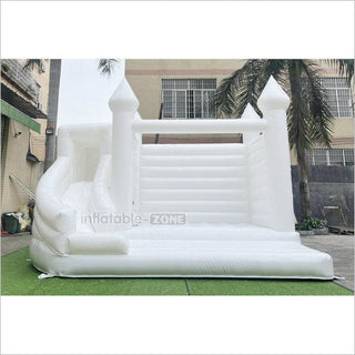 Fun And Exciting Wedding Jumping Castle Slide Combo Bounce House White