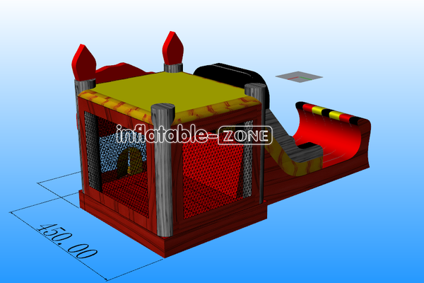 Inflatable-Zone Design Fire Inflatable Jumping Castle With Slide Combo Bounce House Business