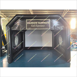 Commercial Golf Simulator Inflatable Projector Screen Outdoor Portable Hitting Cage Inflatable Golf Simulator For Rent