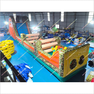 Military Boot Camp Inflatable Race Course Camo Challenge Commercial Inflatable Obstacle Course For Sale